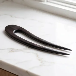 Elegante Grampo de Madeira para Cabelo