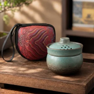 Conjunto de Chá em Cerâmica Miniatura para Viagem
