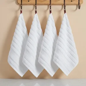 Conjunto de 4 Toalhas de Rosto de Algodão Superabsorventes