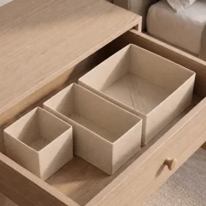 Conjunto de 3 caixas organizadoras de roupa interior em tecido não tecido
