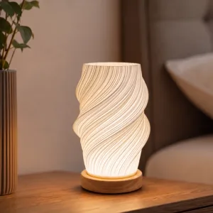 Candeeiro de mesa de cabeceira LED ajustável, recarregável e minimalista