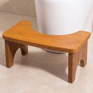 Banco de madeira para sanita em bambu tipo Squatty Potty
