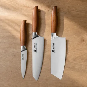 Conjunto de 3 facas de cozinha japonesas profissionais em aço inoxidável