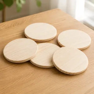 5 bases para copos de madeira lisas DIY para artesanato