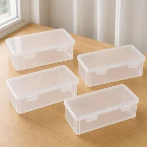 Conjunto de 4 Caixas Transparentes de Armazenamento para Material de Arte e Organizador de Papelaria