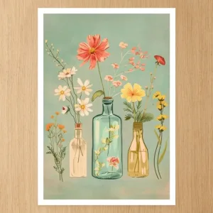 Conjunto DIY de pintura por números em tela de linho com flores