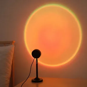 Lâmpada ambiente RGB USB de projeção do pôr do sol com luz noturna
