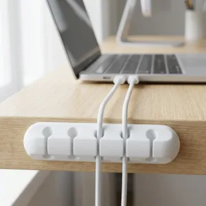 Organizador adesivo de cabos de carregamento em silicone