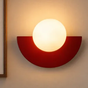 Arandela de parede redonda elegante branca com lâmpadas LED