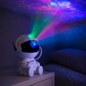 Projetor Galáxia de Luz Noturna Astronauta, Lâmpada Adorável para Quarto
