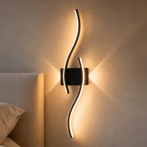 Arandela de parede LED ajustável moderna minimalista em faixa de ferro curva
