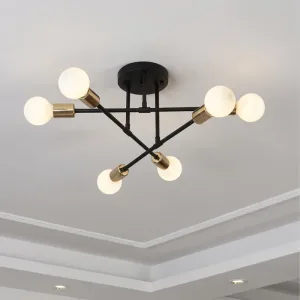 Lustre LED de teto semiembutido minimalista nórdico