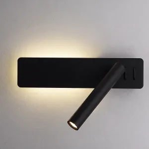 Arandela de Cabeceira de Alumínio Montada na Parede com Luzes LED Ajustáveis