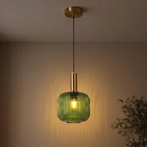 Luminária de Teto Pendente Moderna de Vidro com Lâmpada LED e Lustre Único