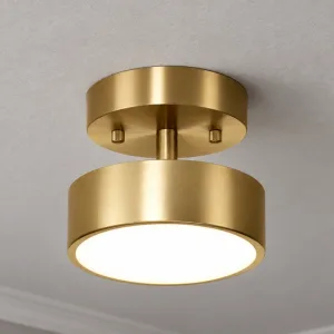 Lustre redondo moderno minimalista com luzes de teto LED rotativas