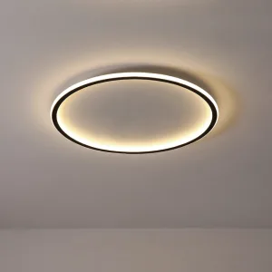 Lustre Minimalista de Anel Embutido com Luzes LED de Teto Ajustáveis