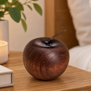 Difusor de Óleos Essenciais de Madeira em Formato de Maçã para Aromaterapia e Decoração