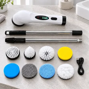 electric spin scrubber, telescopic cleaning brush, electric cleaning brush
