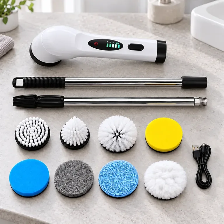 electric spin scrubber, telescopic cleaning brush, electric cleaning brush